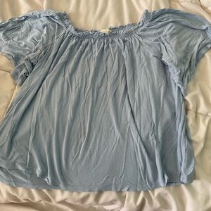 baby blue h and m off the shoulder top